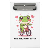 Cute Frog Riding Bicycle | Funny Frog Lover Gift Mini Klembord (Voorkant)