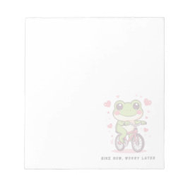 Cute Frog Riding Bicycle | Funny Frog Lover Gift Notitieblok
