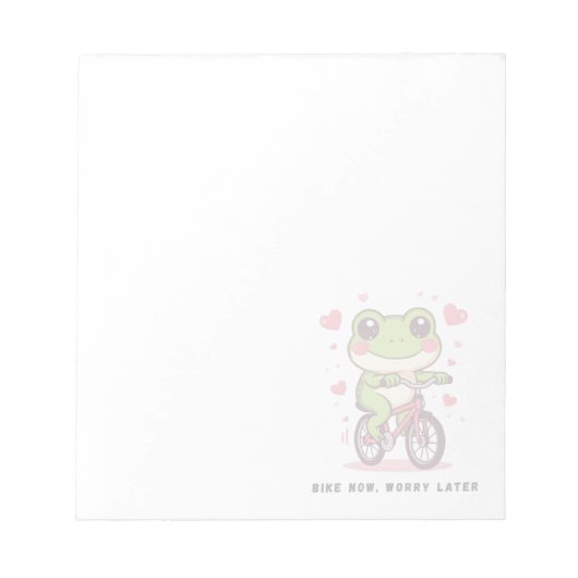 Cute Frog Riding Bicycle | Funny Frog Lover Gift Notitieblok (Voorkant)