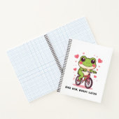 Cute Frog Riding Bicycle | Funny Frog Lover Gift Notitieboek (Binnen)