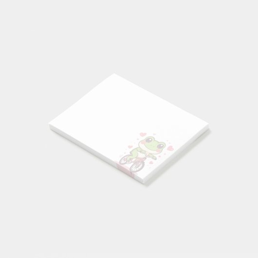 Cute Frog Riding Bicycle | Funny Frog Lover Gift Post-it® Notes (Schuin)