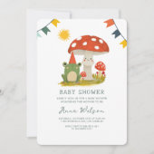 Cute Frog Rood hoed paddenstoelCute Baby Shower  Kaart (Voorkant)