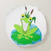 Cute Frog Round Pillow Rond Kussen (Achterkant)