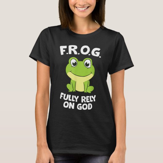 Cute Frog rust volledig op God Christelijke kikker T-shirt (Voorkant)