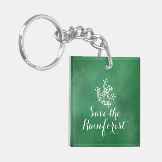 Cute Frog Save the Rainforest Sleutelhanger (Voorkant Links)