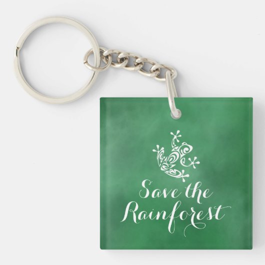 Cute Frog Save the Rainforest Sleutelhanger (Voorkant)