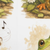 Cute Frog Saxophone Pattern Wallpaper Kids Behang (Zoom)
