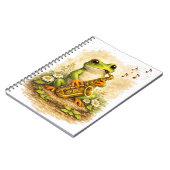 Cute Frog Saxophone Spiral Notebook Notitieboek (Linkerzijde)
