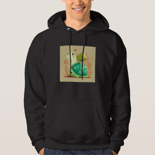 Cute Frog Snail Illustration Shell Friends Women K Hoodie (Voorkant)