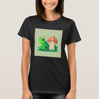 Cute Frog Snail Illustration Shell Friends Women K T-shirt