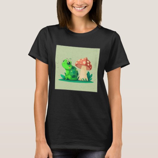 Cute Frog Snail Illustration Shell Friends Women K T-shirt (Voorkant)