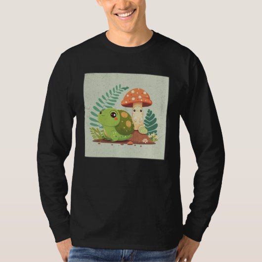 Cute Frog Snail Illustration Shell Friends Women K T-shirt (Voorkant)