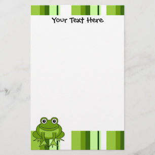 Cute Frog Striped Stationery Briefpapier