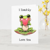 Cute Frog Themed Anniversary Kaart (Gele Bloem)