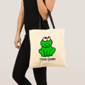 Cute Frog Think Green Canvas tas (Voorkant (product))