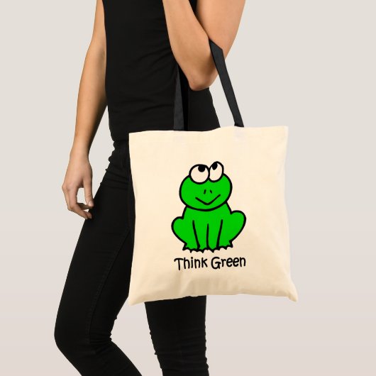 Cute Frog Think Green Canvas tas (Voorkant (product))