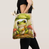 Cute Frog Tote Bag Leaf Umbrella Kawaii (Dichtbij)