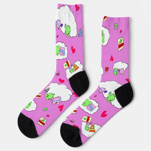 Cute Frog valentine Date Crew Socks Sokken (Links)