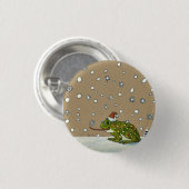Cute Frog vangt snowflake met tong Ronde Button 3,2 Cm (Voorkant /achterkant)