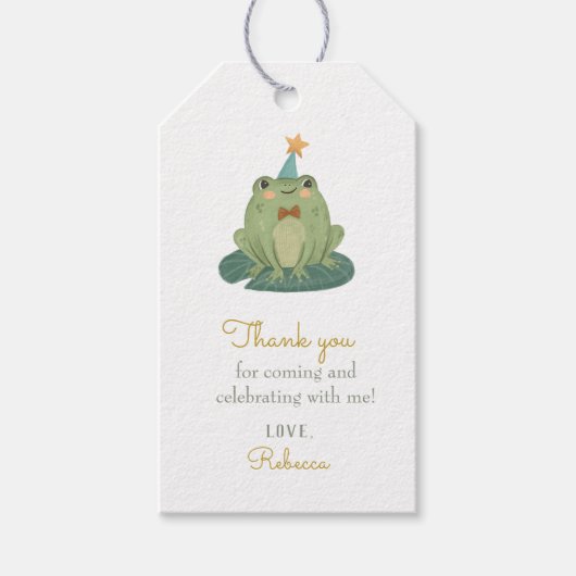 Cute Frog Verjaardag Giftlabels Cadeaulabel (Voorkant)