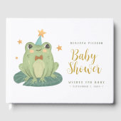 Cute Frog Wishes for baby BabyShower Guest Book Gastenboek (Voorkant)