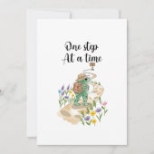 Cute Frog with Backpack One Step at a Time Kaart (Voorkant)