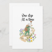 Cute Frog with Backpack One Step at a Time Kaart (Voorkant / Achterkant)