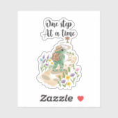 Cute Frog with Backpack One Step at a Time  Sticker (Vel)