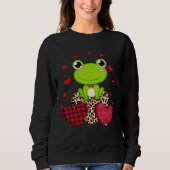 Cute Frog With Leopard Red Plaid Heart  Ideas Trui (Voorkant)