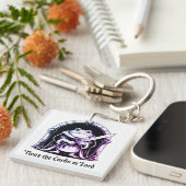  Cute Frog with Sword Carbs Joke Design Sleutelhanger (Voorkant Rechts)