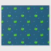 Cute Frog Wrapping Paper Cadeaupapier (Vlak)