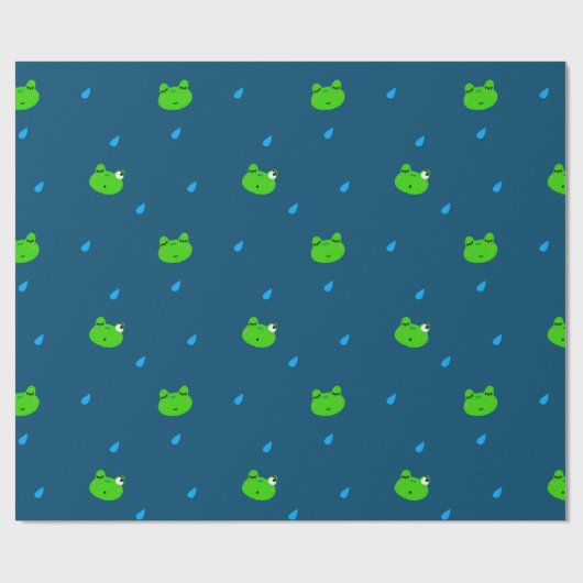Cute Frog Wrapping Paper Cadeaupapier (Vlak)