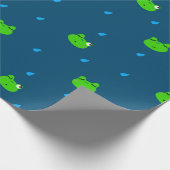 Cute Frog Wrapping Paper Cadeaupapier (Hoek)