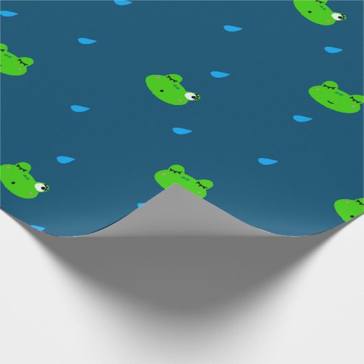 Cute Frog Wrapping Paper Cadeaupapier (Hoek)