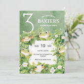 Cute Froggy Birthday Invitation Kaart (Staand voorkant)