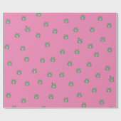Cute Froggy Birthday Wrapping Paper - Roze Cadeaupapier (Vlak)