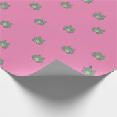 Cute Froggy Birthday Wrapping Paper - Roze Cadeaupapier (Hoek)