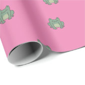 Cute Froggy Birthday Wrapping Paper - Roze Cadeaupapier (Rol Hoek)