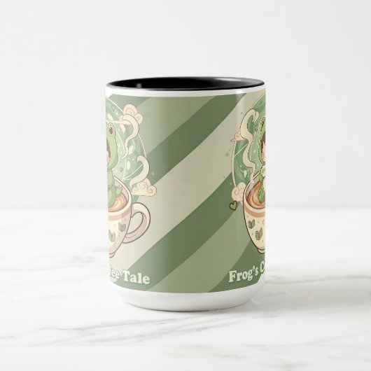 Cute Froggy Coffee Tale Design Mok (Midden)