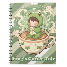 Cute Froggy Coffee Tale Design Notitieboek