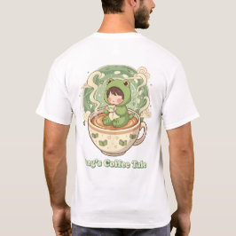 Cute Froggy Coffee Tale Design T-shirt