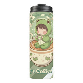 Cute Froggy Coffee Tale Design Thermosbeker