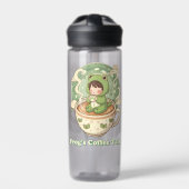 Cute Froggy Coffee Tale Design Waterfles (Voorkant)