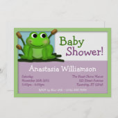Cute Froggy Colorful Baby Shower Invitations Kaart (Voorkant / Achterkant)