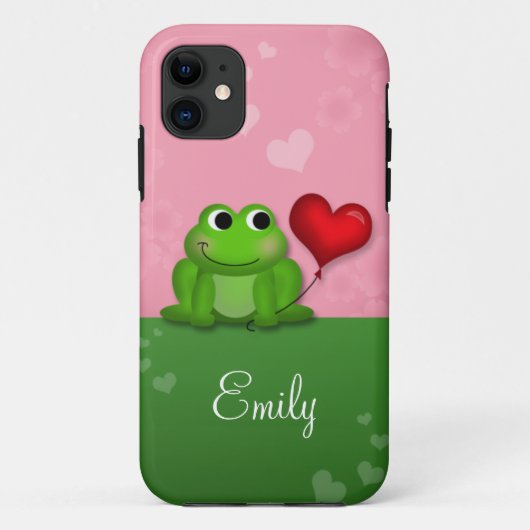 Cute Froggy Heart Balloon iPhone 5 Hoesje (Achterkant)
