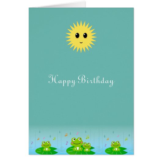 Cute Frogs and Happy Sun Birthday (Voorkant)