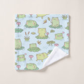 Cute Frogs Dragonflies Pattern Kinder Personalized Bad Handdoek (Wasdoekje)