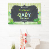 Cute Frogs Green Boy Baby shower Welkomstachtergro Spandoek (Insitu)