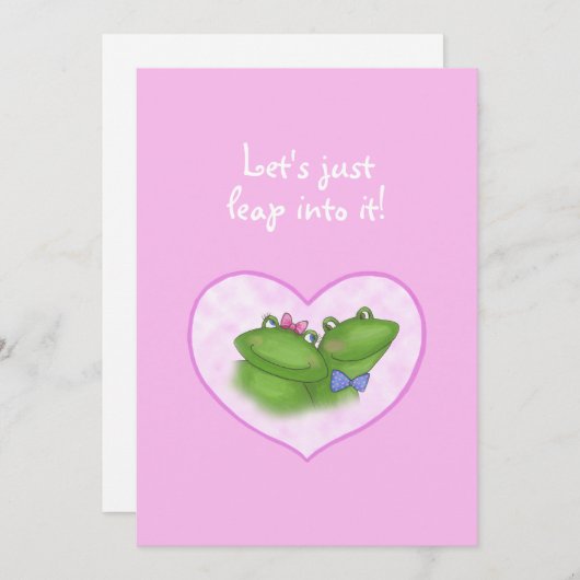 Cute Frogs in hart Valentijnsdag Kaart (Voorkant / Achterkant)