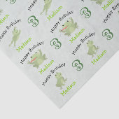 Cute Frogs in Lily Pond Birthday Kids Name Age Tissuepapier (Detail)